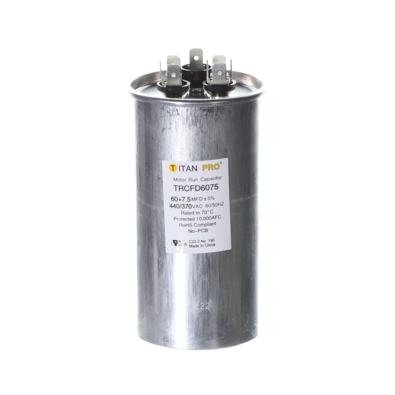 60+7.5 MFD 440/370V ROUND