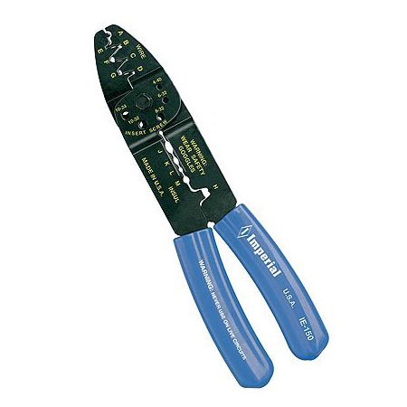 Imperial Tool IE150 Open and Closed Barrel Flag Terminal Crimper, 10-22 AWG