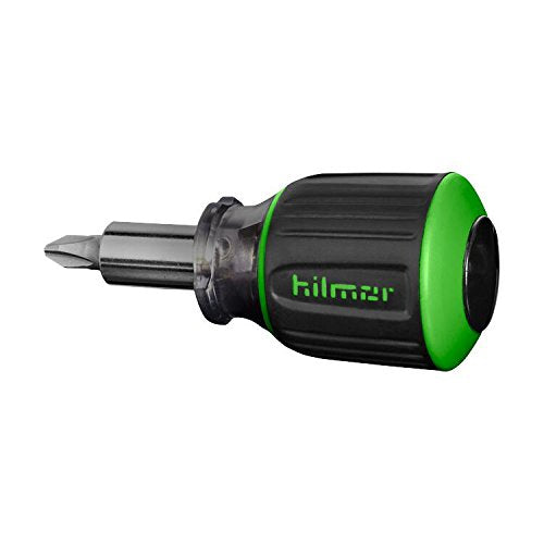 Hilmor 6 In 1 Stubby Multi Tool with Rubber Handle Grip, Black & Green, MTS 1891351