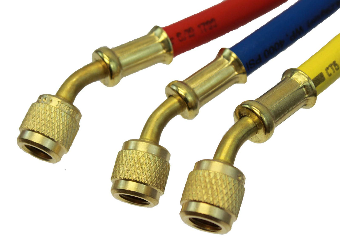 Imperial Tool 603MRS Premium Charging Hose with 1/4" x 1/4" Hose Connection, 3 Feet, Blue, Yellow, Red