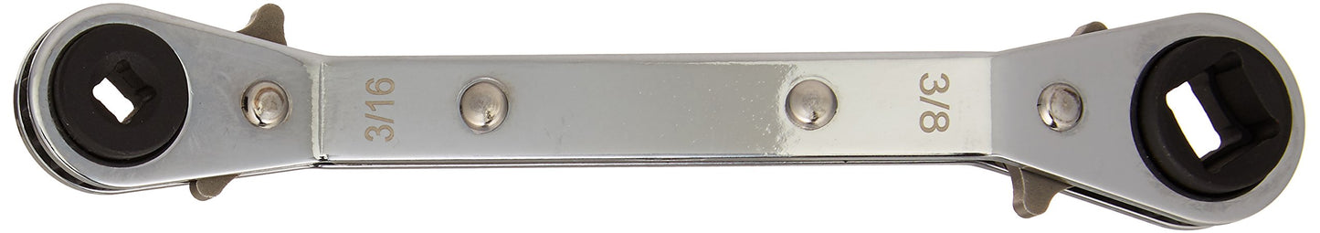 Hilmor 1839043 Offset Service Wrench, 1/4" x 3/16" Square, 3/8" x 5/16" Square - HVAC Ratchet Wrench
