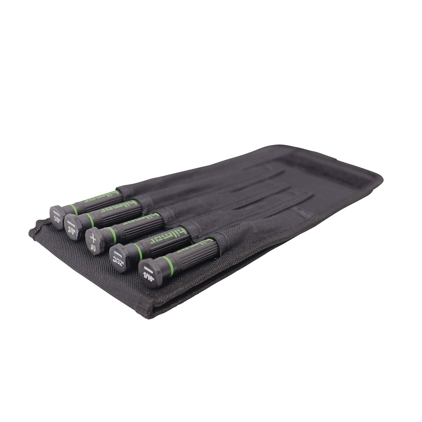 Hilmor Precision Screwdriver Set with Storage Pouch, Black & Green, SDPS 1891089