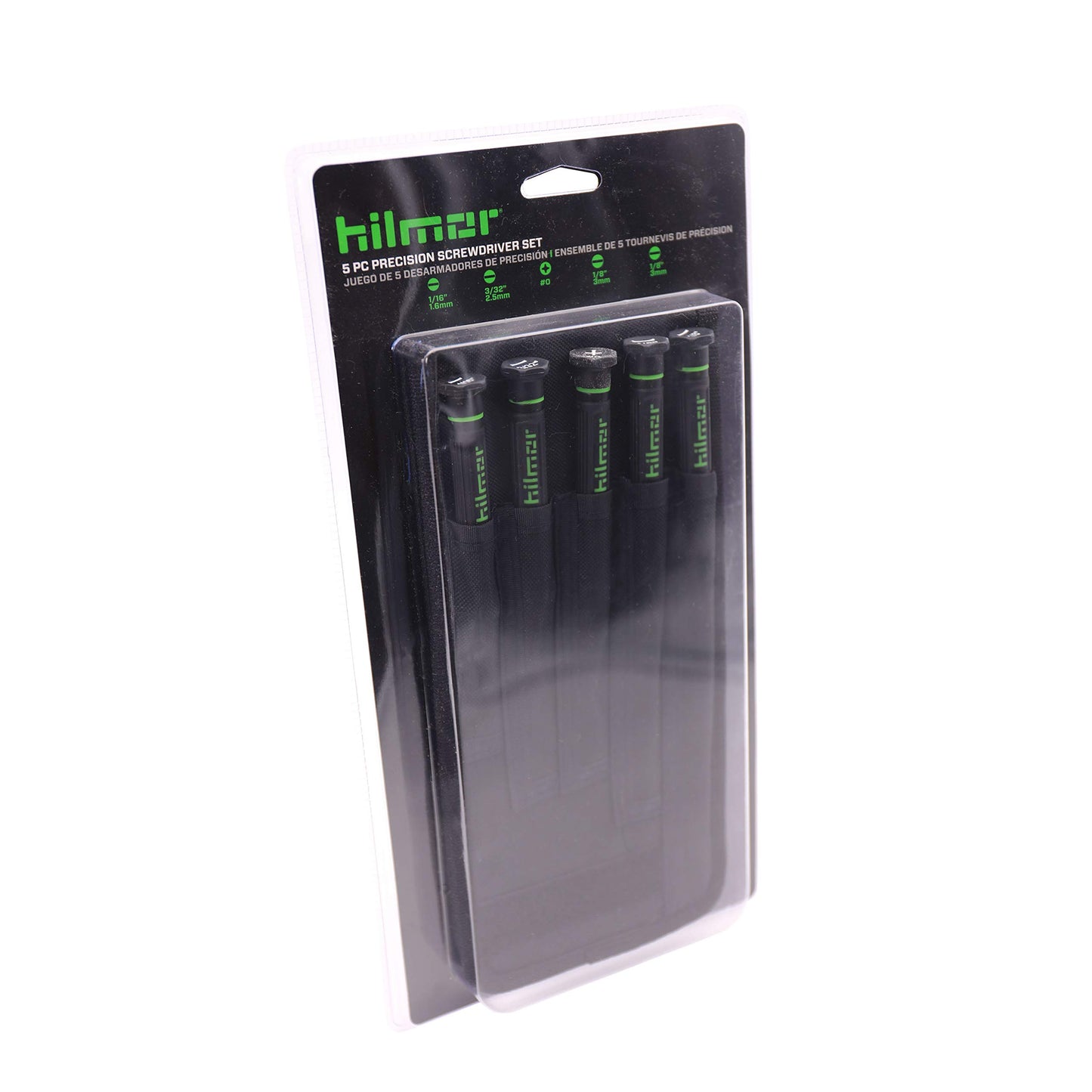 Hilmor Precision Screwdriver Set with Storage Pouch, Black & Green, SDPS 1891089