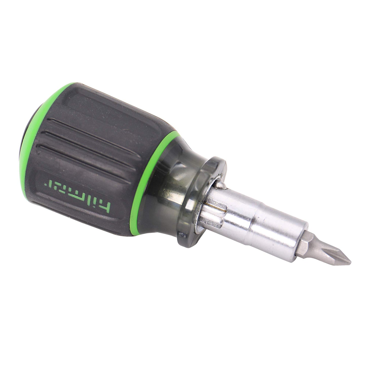 Hilmor 6 In 1 Stubby Multi Tool with Rubber Handle Grip, Black & Green, MTS 1891351
