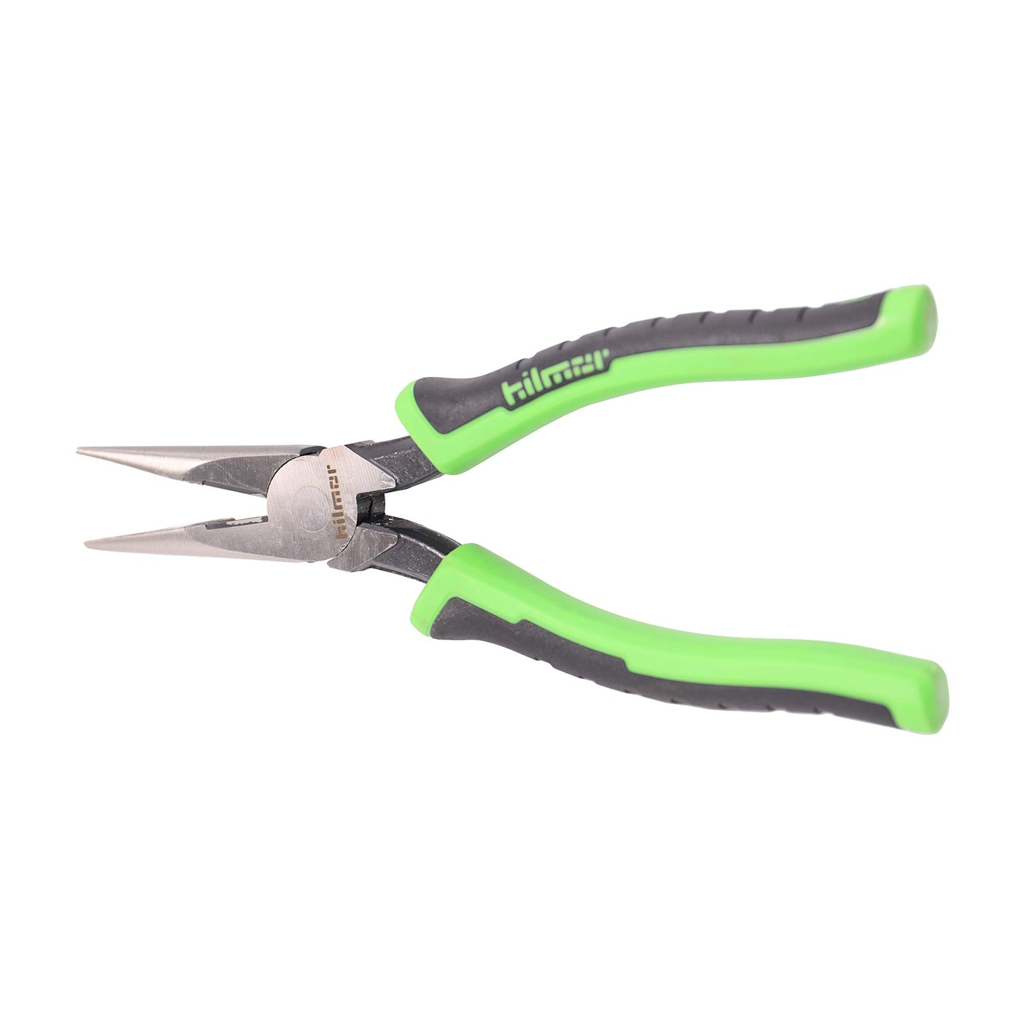 Hilmor 8" Long Nose Pliers with Rubber Handle Grip, Black & Green, LNP8 1885398