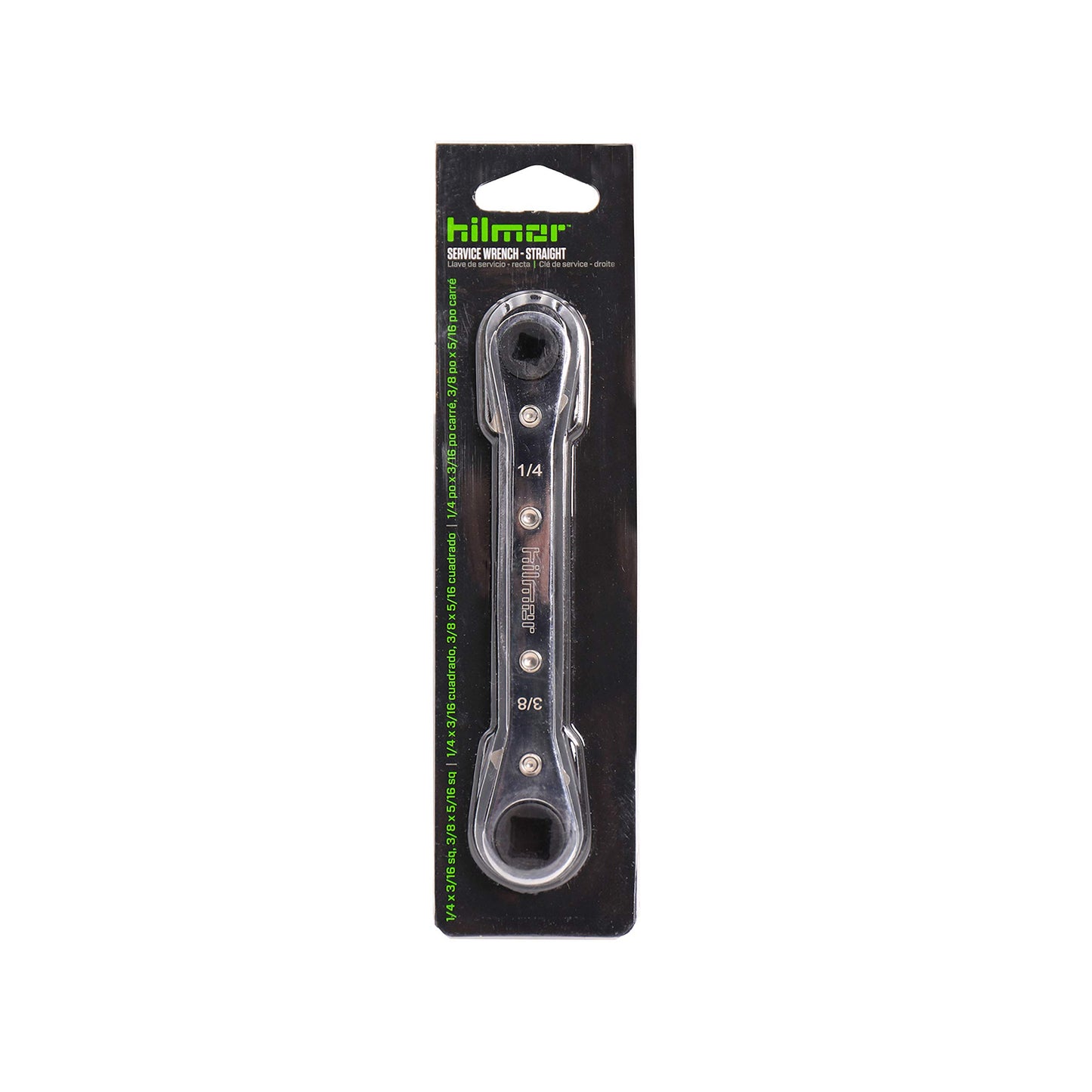 Hilmor Straight Service Racheting Wrench 1/4", 3/16", 3/8", 5/16" Square Hex, SWS 1839042