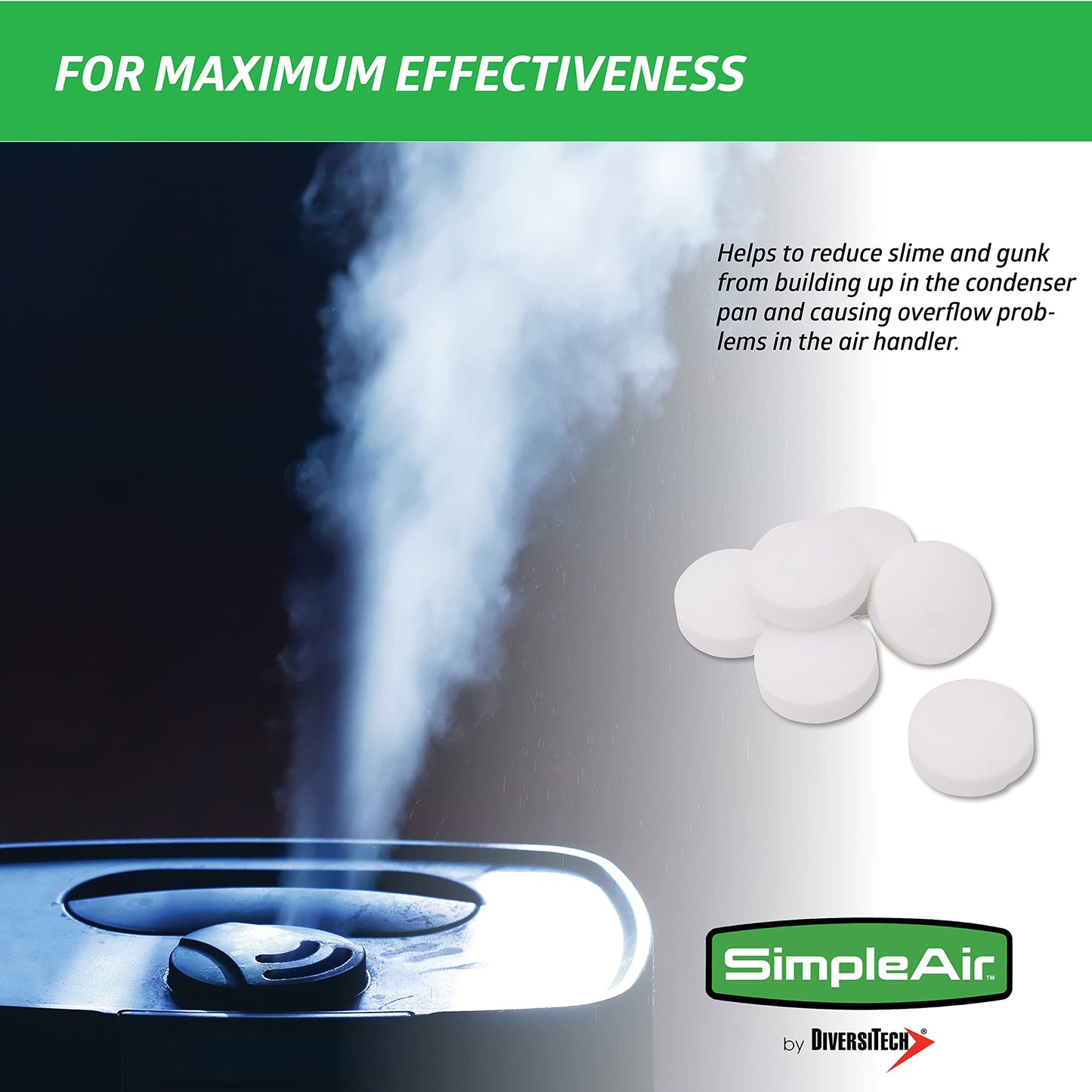 SimpleAir Clean Flow HVAC Drain Line Treatment Tabs, 2-Pack, 12 Count