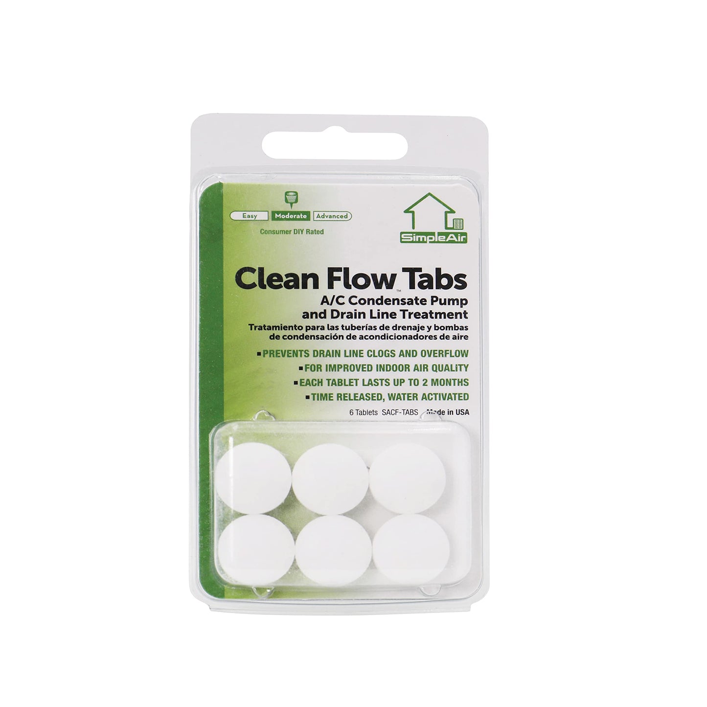 SimpleAir SACF Drain Line tabs, 6 Count