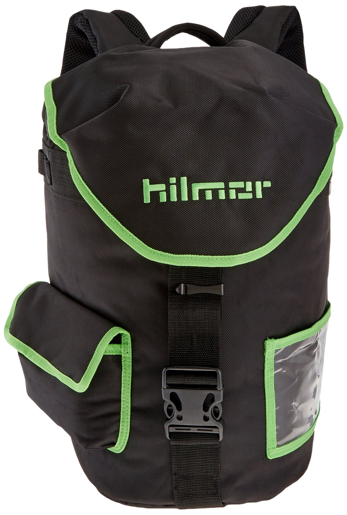 Hilmor HVAC/R Refigerant Tank & Utility Backpack with 8 Carabiner Loops & Storage Pocket, Black & Green, 1891628