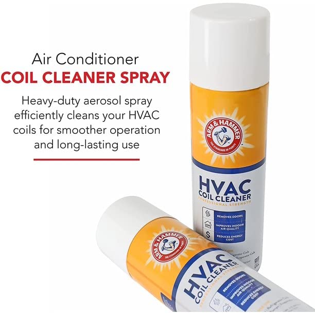 Arm & Hammer Biodegradable Aerosol 2-PACK Air Conditioner AC Coil Cleaner Spray, 19 Fluid Ounces
