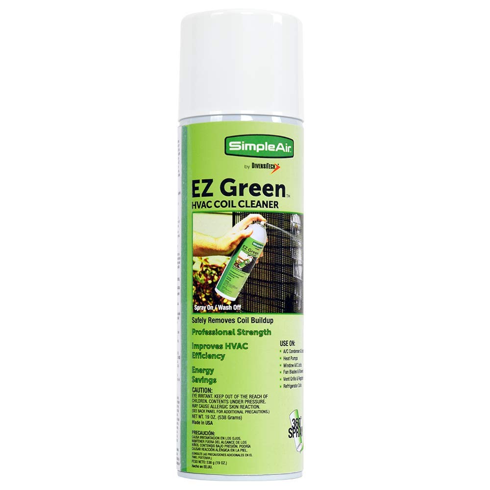 SimpleAir EZGA EZ Green HVAC Coil Cleaning Spray, 19 oz, 1 Pack, Clear, 19 Ounce