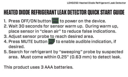 hilmor LDHD250 Heated Diode Refrigerant Leak Detector