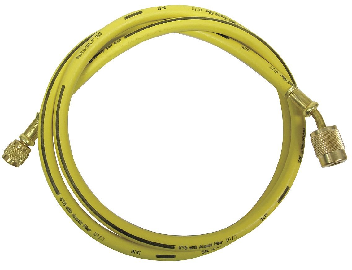 Imperial Tool 905MRY Hi-Performance Polarshield Charging Hose with 1/4" Automatic Low Loss Shut-Off Valve, 5 Feet, Yellow