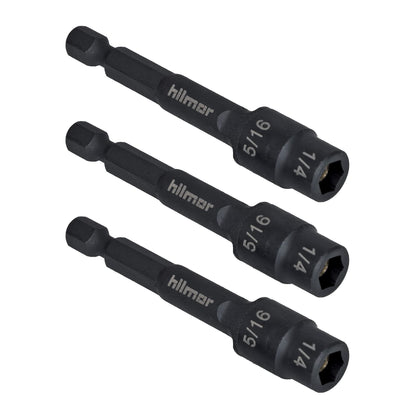 Hilmor 1/4 & 5/16 Reversible Magnetic Nut Driver, 3-Pack