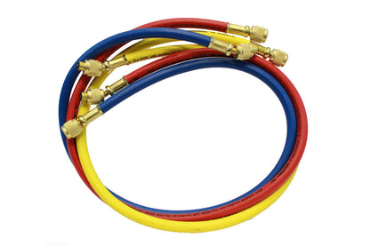 Imperial Tool 603MRS Premium Charging Hose with 1/4" x 1/4" Hose Connection, 3 Feet, Blue, Yellow, Red