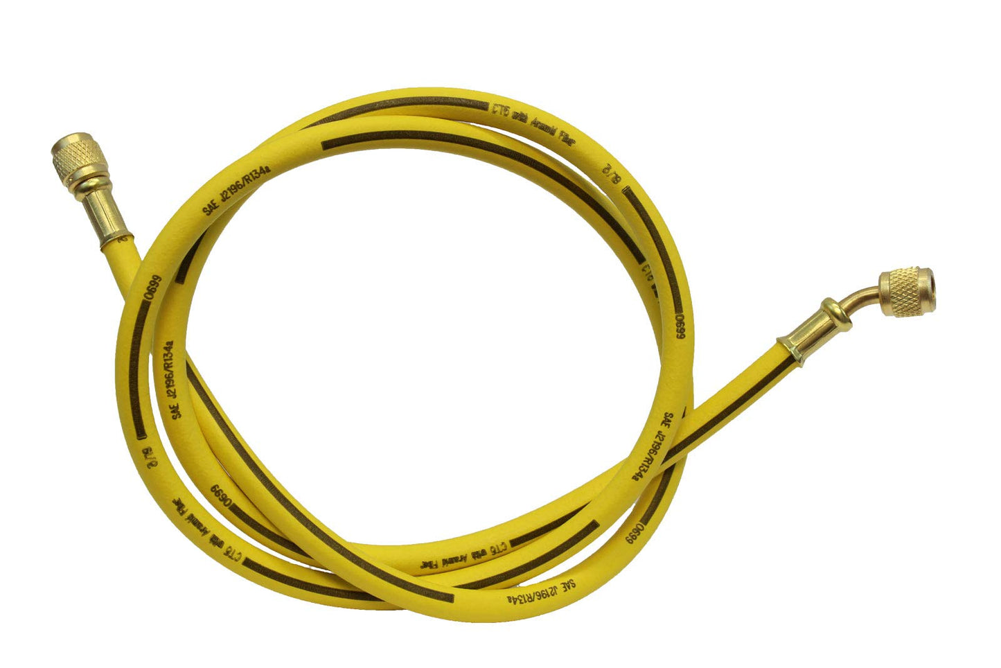 Imperial Tool 812MRY Hi-Performance Polarshield Charging Hose with Standard 1/4" Fittings, 12 Feet, Yellow