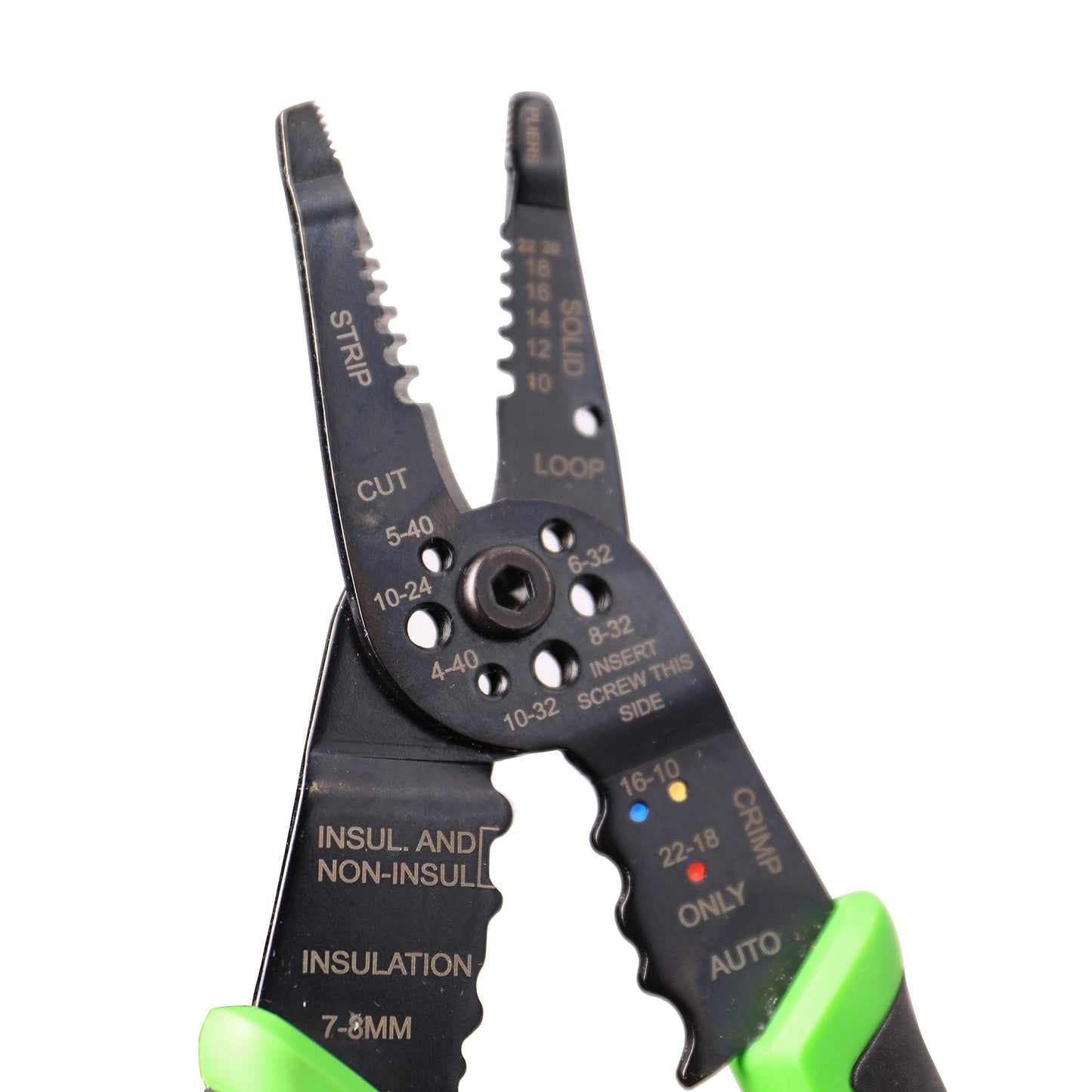 Hilmor 8" Wire Stripper with Rubber Handle Grip, Black & Green, WS8 1885424