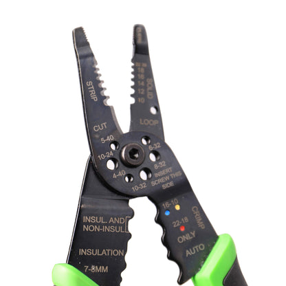 Hilmor 8" Wire Stripper with Rubber Handle Grip, Black & Green, WS8 1885424