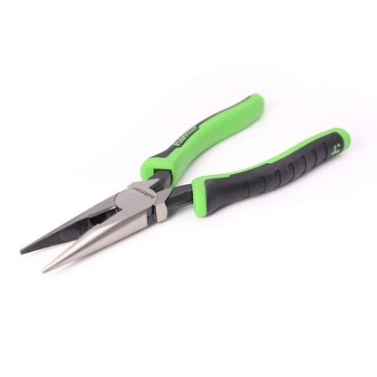 Hilmor 8" Long Nose Pliers with Rubber Handle Grip, Black & Green, LNP8 1885398