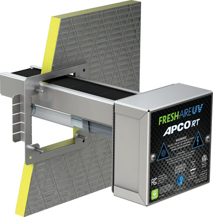 Fresh-Aire APCO Compact In-Duct Air Purifier w/ Carbon Matrix Filter, Remote Power Supply, Includes Dual UVC 2 Year Lamp for Coils, 120-277 VAC