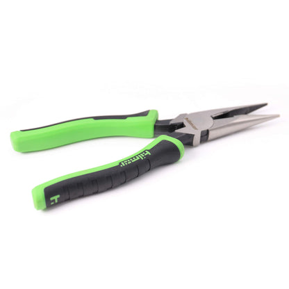 Hilmor 8" Long Nose Pliers with Rubber Handle Grip, Black & Green, LNP8 1885398