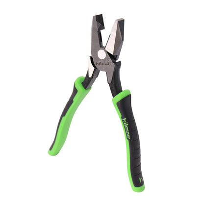 Hilmor 8-1/2" Lineman's Pliers with Rubber Handle Grip, Black & Green, LP85 1885399