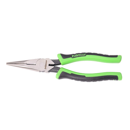 Hilmor 8" Long Nose Pliers with Rubber Handle Grip, Black & Green, LNP8 1885398