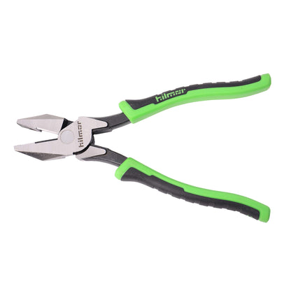 Hilmor 8-1/2" Lineman's Pliers with Rubber Handle Grip, Black & Green, LP85 1885399