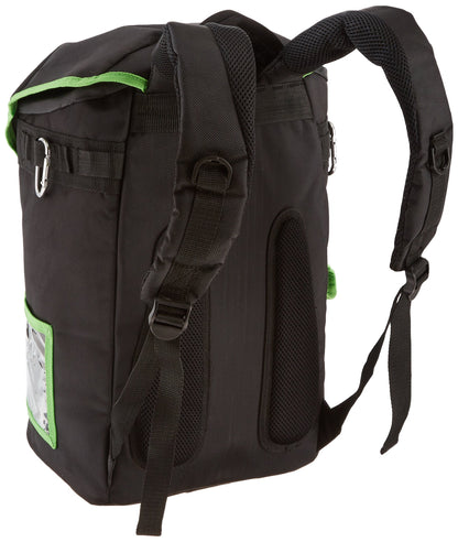 Hilmor HVAC/R Refigerant Tank & Utility Backpack with 8 Carabiner Loops & Storage Pocket, Black & Green, 1891628