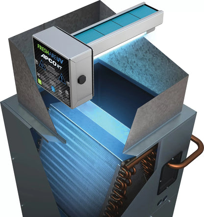 Fresh-Aire APCO Compact HVAC UV Air Purifier w Carbon Matrix and Remote Power Supply, Includes 2 Year UVC Lamp, 18-32 VAC