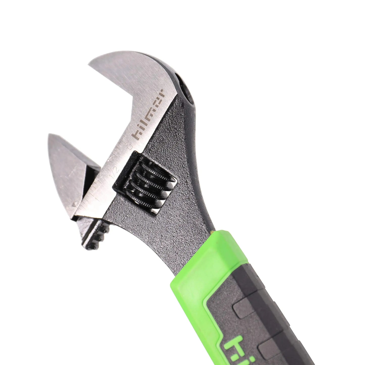 Hilmor 10 Adjustable Crescent Wrench with Rubber Handle Grip, Black & Green, AW10 1885421 Third