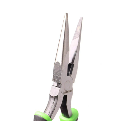 Hilmor 6 Long Nose Pliers with Rubber Handle Grip, Black & Green, LNP6 1885397