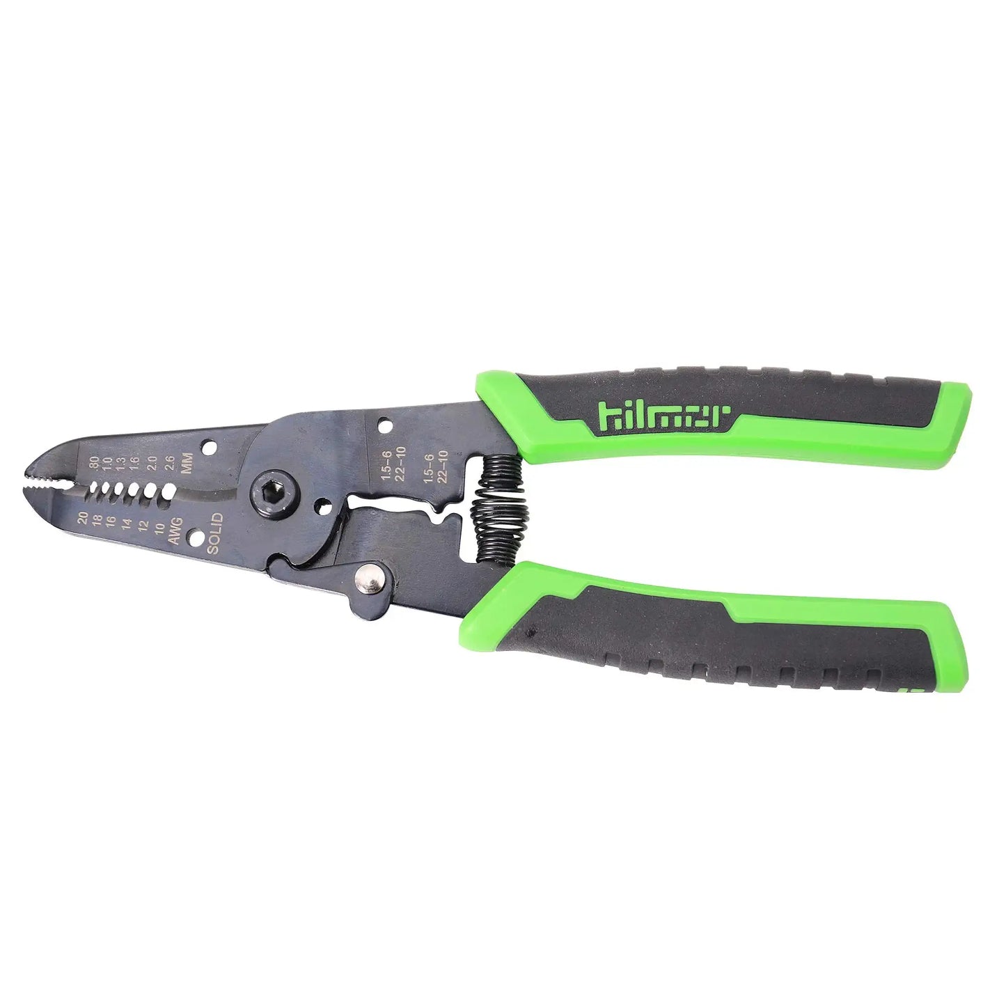Hilmor 7 Wire Stripper with Rubber Handle Grip, Black & Green, WS7 1885426