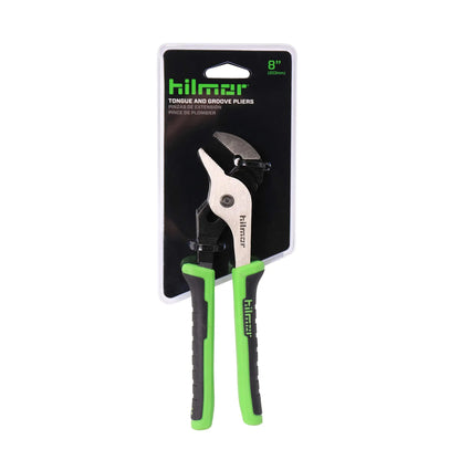 Hilmor 8 Tongue & Groove Plier with Rubber Handle Grip, Black & Green, GJP8 1885366 Eighth
