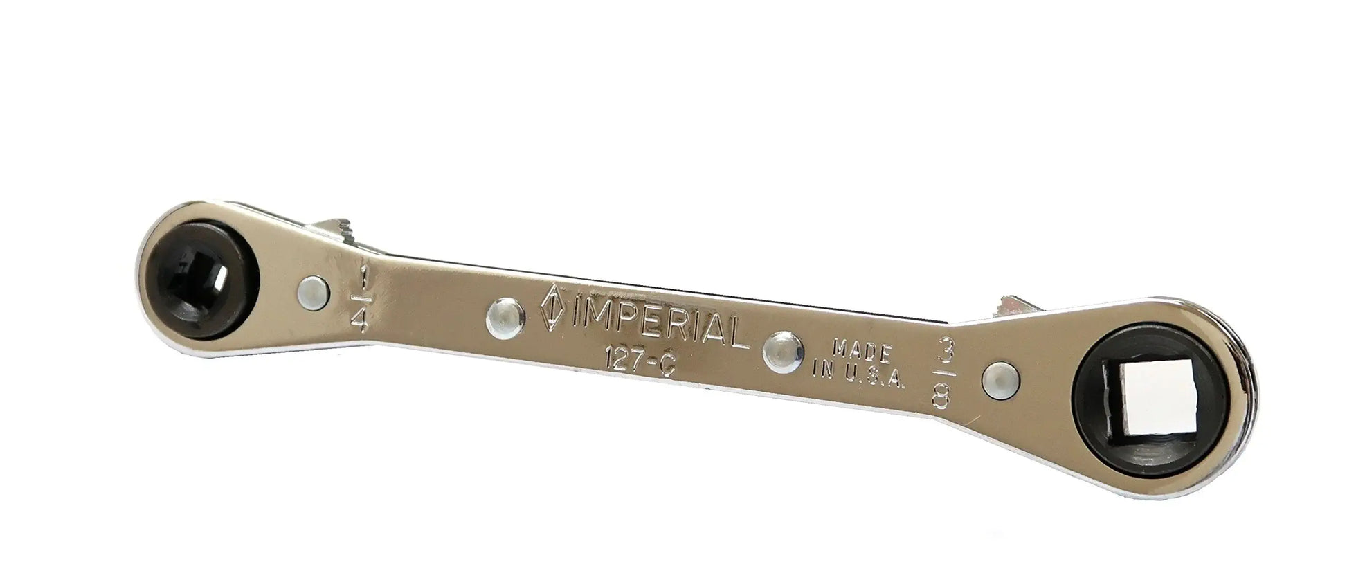 Imperial Tool 127C Ratchet Wrench with 25 Degree Offset for HVAC Refrigeration and Air Conditioning, 14, 38, 316 and 516