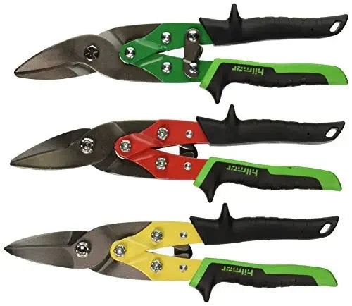 hilmor 1891172 SNIPASLR Aviation Snip 3 Piece Set, Straight, Left, Right Cut